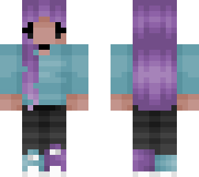 chibi cleora - purple hair - light blue & purple outfit