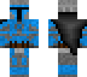 blue caped mandalorian