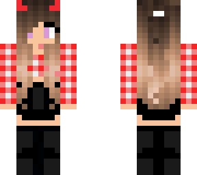devil girl in red plaid