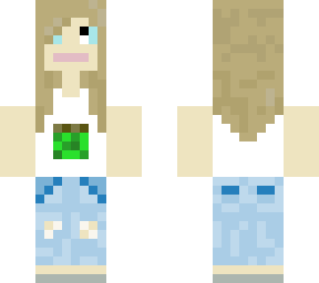 minecraft girl with dirt block shirt