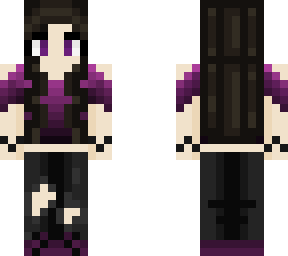 plum and black girl w/ ripped jeans
