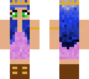 pretty girl princess with blue hair