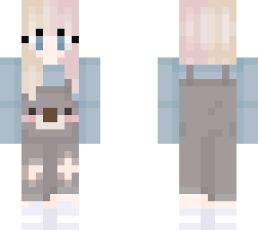 cute split hair girl w/ koala overalls