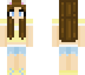 cute yellow and blue cat girl