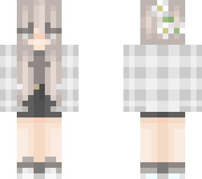 grey flower tartan girl