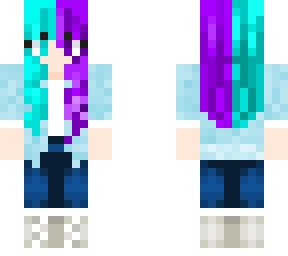 purple and teal hair girl