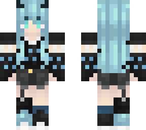 blue hair devil girl