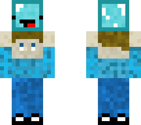 self-made steve holding skeppy head