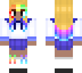 blonde and rainbow hair girl