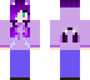 gamer girl cat with purple hair