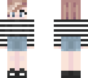 pixie cut striped shirt
