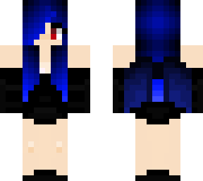 blue hair red eyes dragon girl warrior