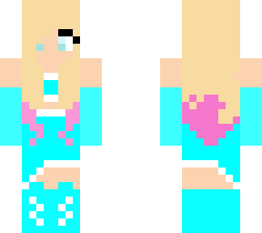 cyan pink hair girl