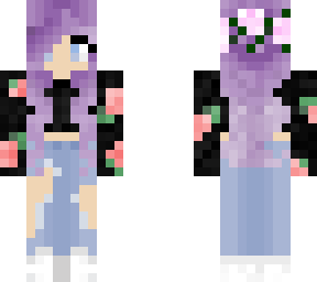 girl with purple hair and flower crown