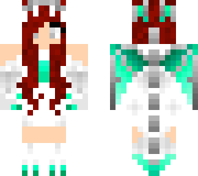 red head blue-green dragon girl