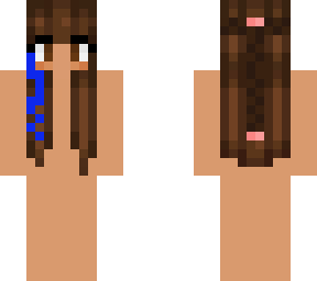 blue-streaked hair and skin base