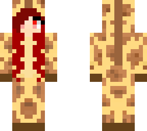 giraffe girl with maroon hair