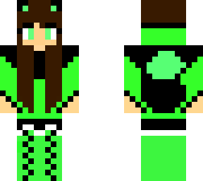green cool wolf girl