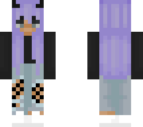 purple hair fishnets