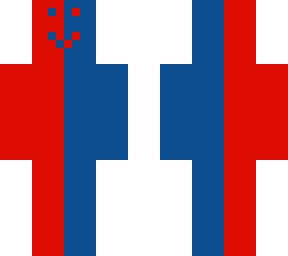 red and blue mess