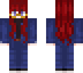 red hair jean jacket