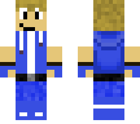 blue muscle hoodie w/ headphones