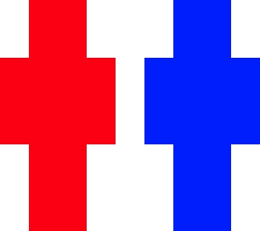red blue and green