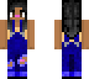 tan - yellow top _ blue overalls