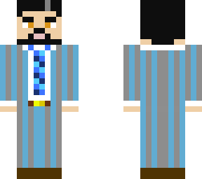 blue fancy suit + beard