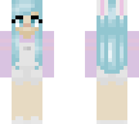 easter bunny girl in cute overalls