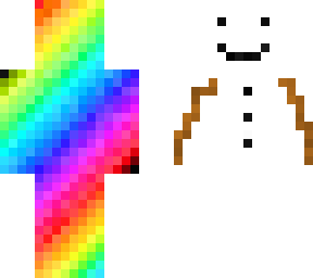 rainbow with snowman