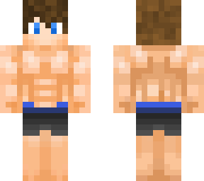 buff and blue at the beach