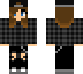 e-girl brown hair grey and black