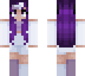 girl - long purple hair - light blue outfit