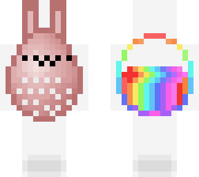 pink bunny + rainbow waterfalls