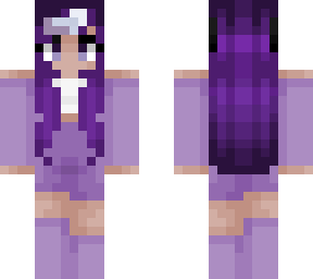 purple outfit girl - white top & horns
