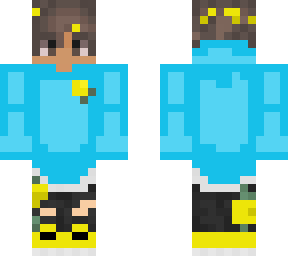 yellow flower boy blue hoodie