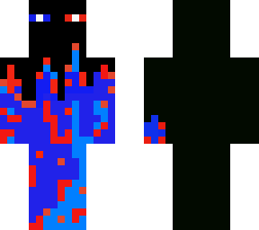 blue and red flame enderman