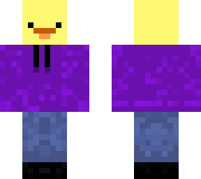 duck in purple hoodie
