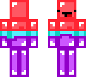 pastel red/purple/teal skeppy skin