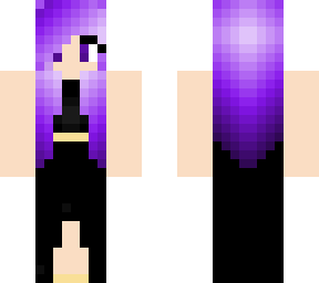 purple hair black dress