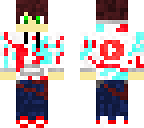 red, blue and white hoodie cool guy