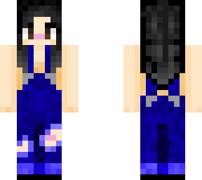 yellow top - blue ripped overalls
