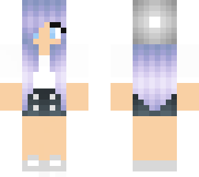 cute purple hair girl with short sleaves