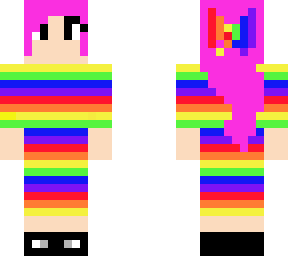rainbow girl (pink hair )