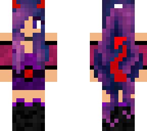 demon girl with purple hair