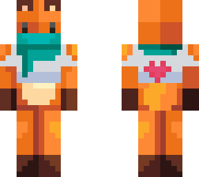 fox wearing teal bandana and crop top