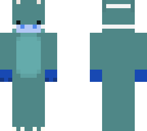 masked cyan dino
