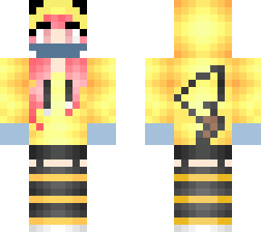 pikachu girl with mask and gloves