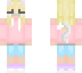 casual pastel kitty headphones girl
